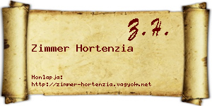 Zimmer Hortenzia névjegykártya